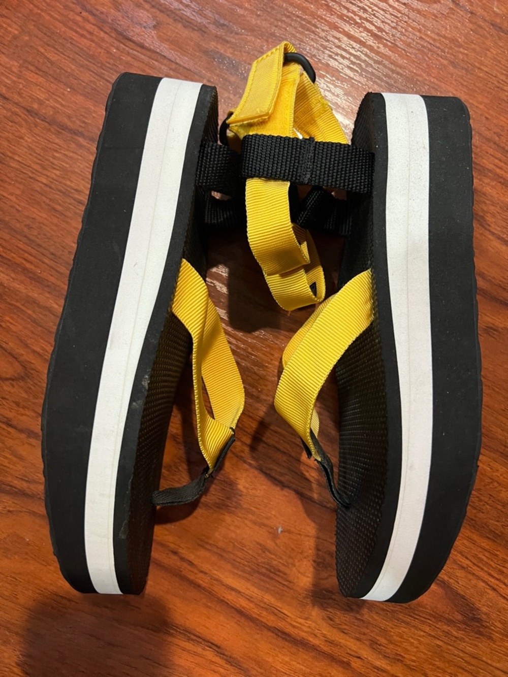 Teva Black Sandals with Yellow Straps - Picture 6 of 11